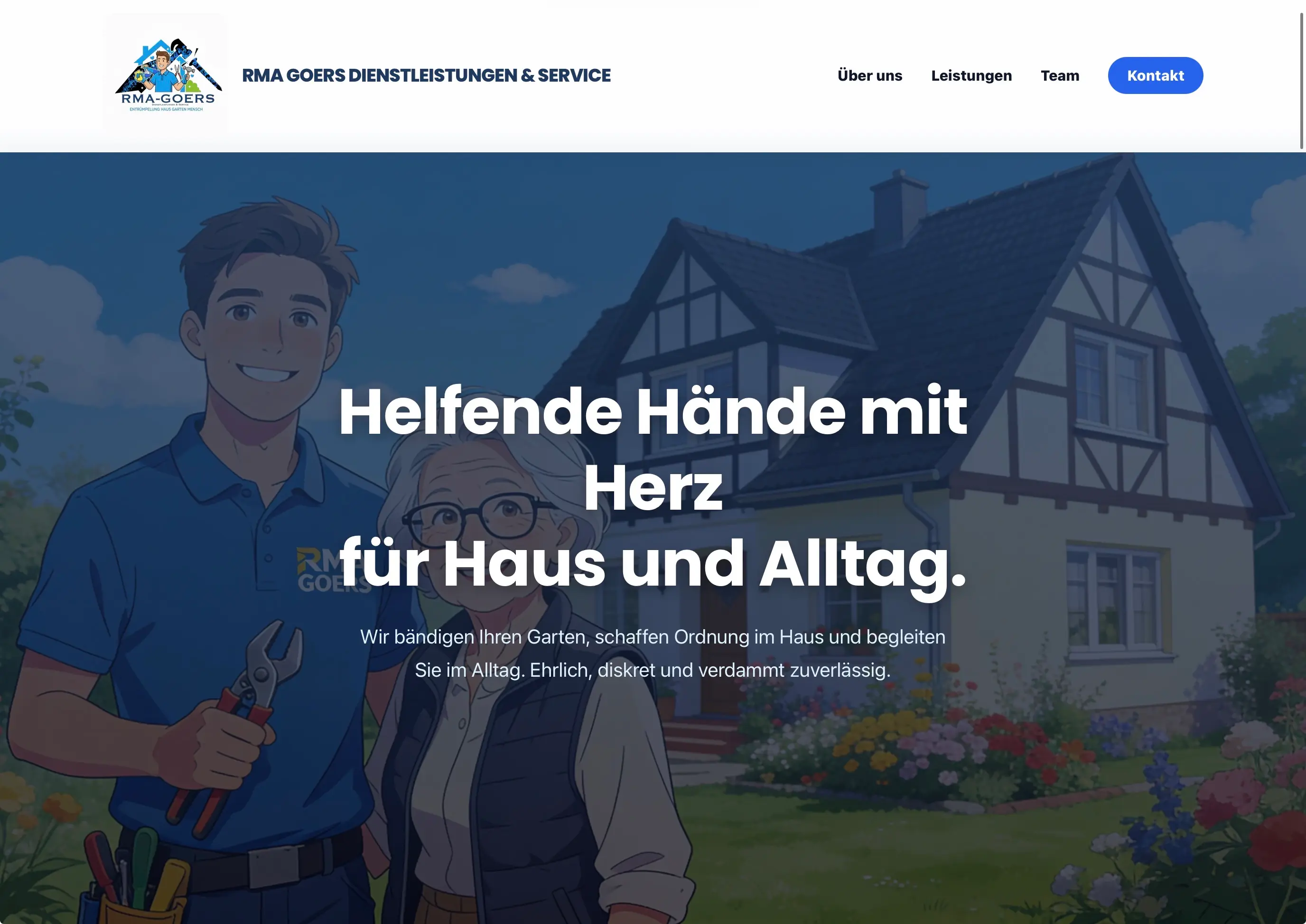 Ansicht der Website von RMA Goers Dienstleistungen, Hausmeisterservice & Entrümpelung